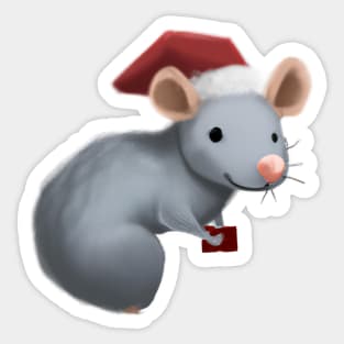 Cute Rat Drawing Sticker